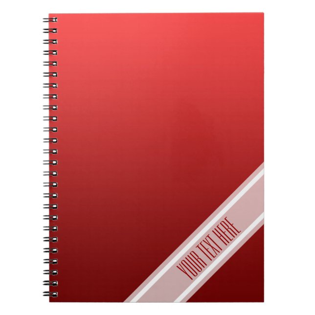 Cuaderno SÓLO gradientes de COLOR - rojo fuego + tu texto (Frente)