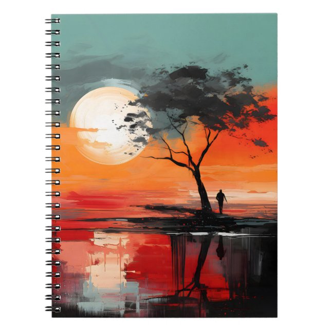 Cuaderno Solo junto al lago – Soledad al atardecer (Frente)
