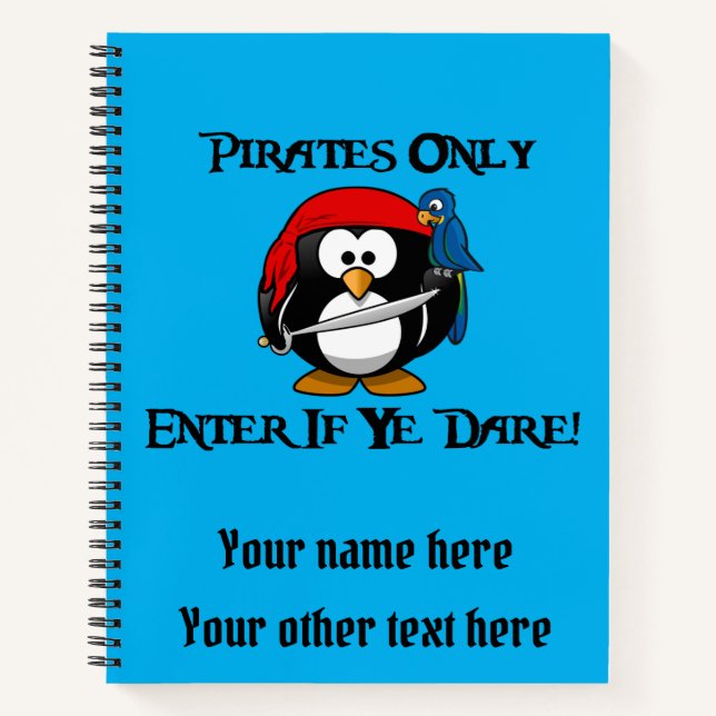 Cuaderno Sólo Piratas - Introduzca Si Se Atreve! - Pirata p (Anverso)