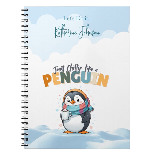 Cuaderno Sólo Relajándose Como un Pingüino, Pingüino de Dib (Frente)