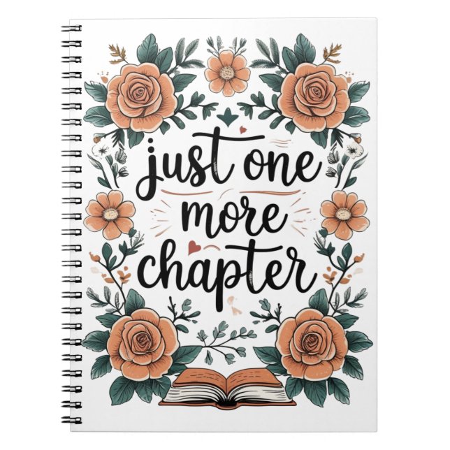 Cuaderno Solo un capítulo más – Amante de los libros floral (Frente)