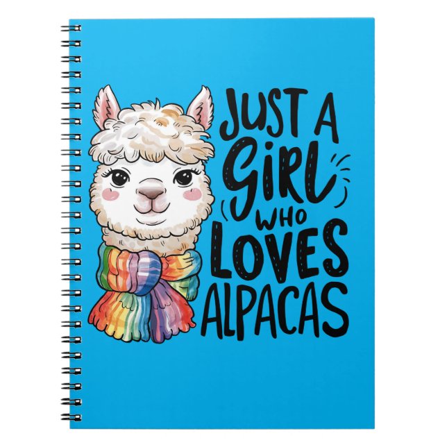 Cuaderno Sólo un chica que ama a Alpacas (Frente)