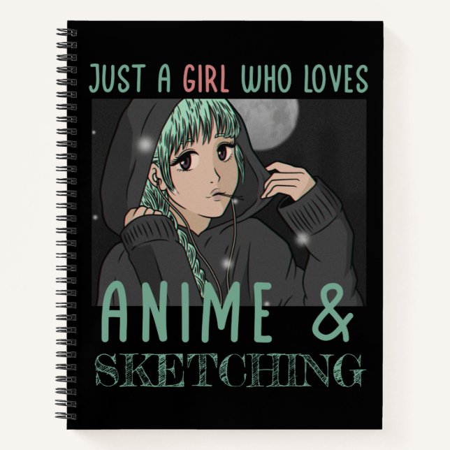 Cuaderno Sólo un chica que ama a Anime y Skettering (Anverso)