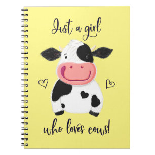 Cuaderno ¡Sólo Un Chica Que Ama A Las Vacas! Corazones Y Ho