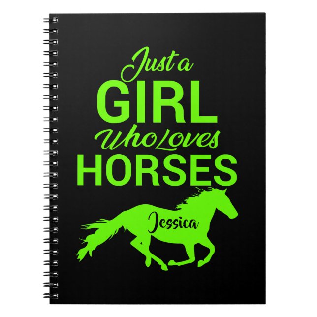 Cuaderno Solo un Chica que ama a los caballos personalizado (Frente)