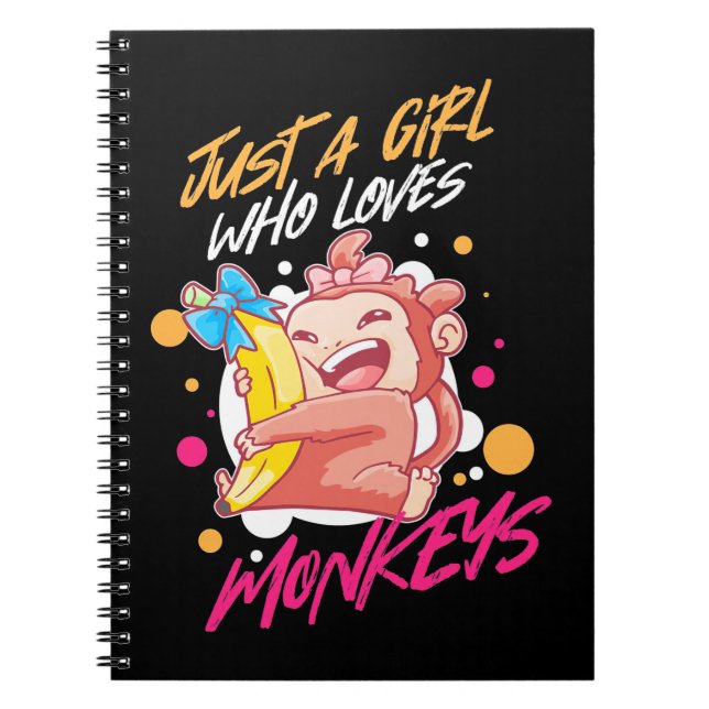 Cuaderno Sólo un Chica que ama a los monos (Frente)
