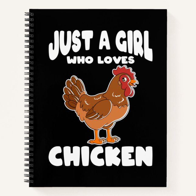Cuaderno Sólo un Chica que ama a los pollos (Anverso)