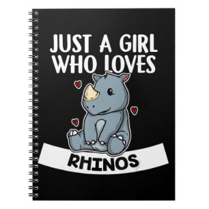 Cuaderno sólo un chica que ama a los rinocerontes lindos r