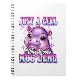 Cuaderno Solo un chica que ama a Moo Deng Cute Baby Hippo L