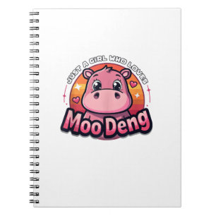 Cuaderno Solo un Chica que ama a Moo Deng Cute Baby Hippo T