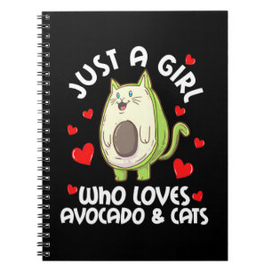 Cuaderno Solo Un Chica Que Ama El Aguacate Y Los Gatos