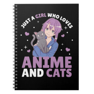 Cuaderno Sólo Un Chica Que Ama El Corazón De Anime Y Gatos