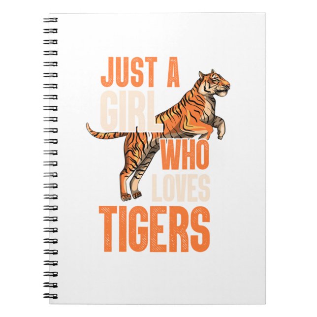 Cuaderno Sólo Un Chica Que Ama El Safari De Tigres. Perfect (Frente)