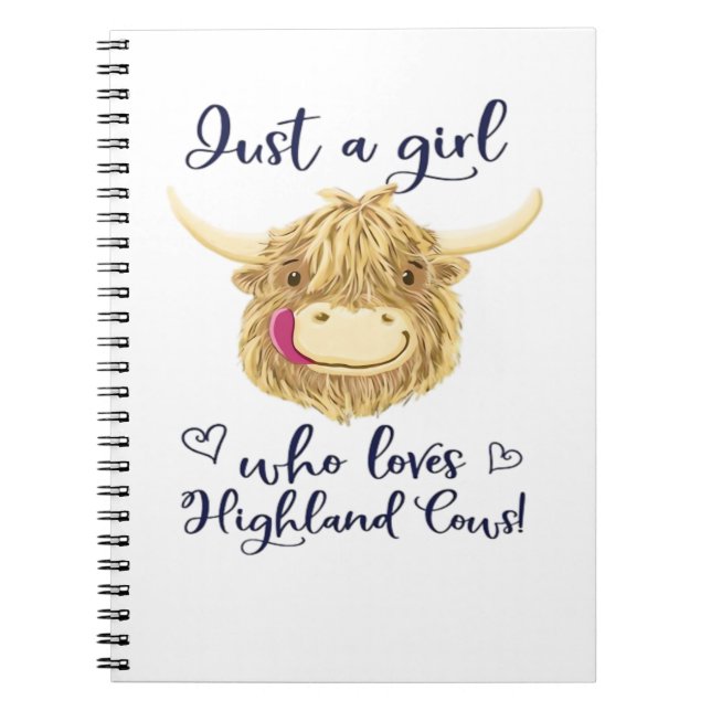Cuaderno Sólo un Chica que ama la clase escocesa de vacas d (Frente)