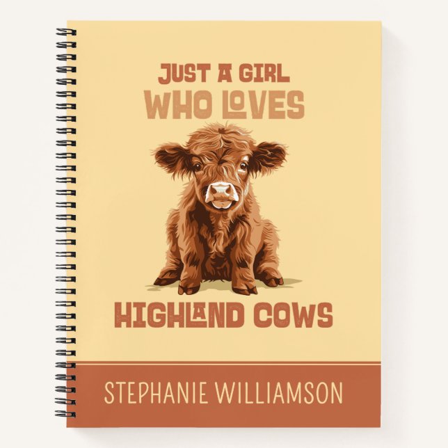 Cuaderno Solo un chica que ama las vacas de Highland (Anverso)