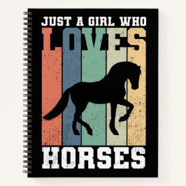 Cuaderno Sólo un chica que ama los caballos | Caballo retro