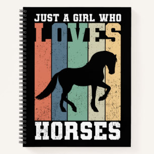 Cuaderno Sólo un chica que ama los caballos   Caballo retro