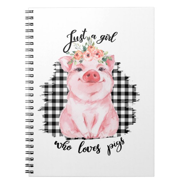 Cuaderno Sólo un Chica que ama los cerdos (Frente)