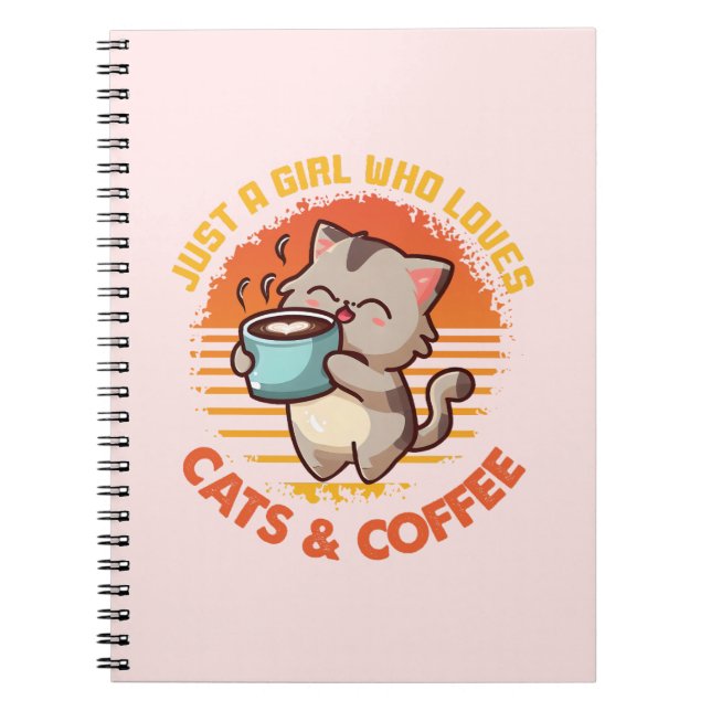 Cuaderno Sólo un Chica que ama los gatos y el café (Frente)