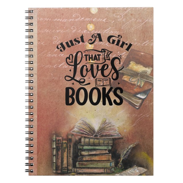 Cuaderno Sólo un Chica que ama los libros (Frente)