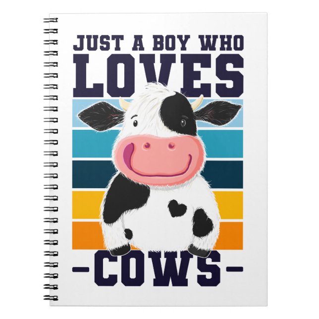Cuaderno Solo un chico que ama a las vacas (Frente)
