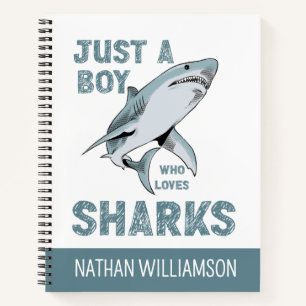 Cuaderno Solo un chico que ama a Shark Shark Lover