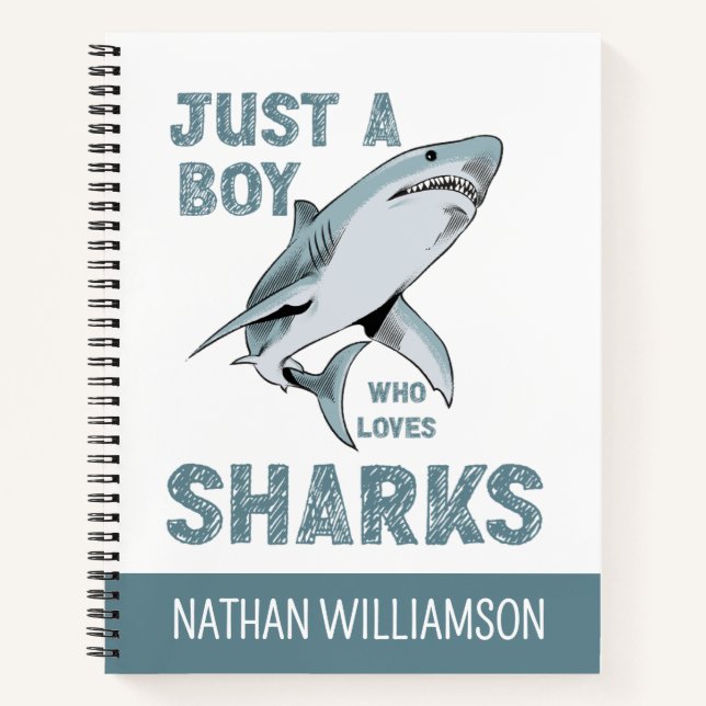 Cuaderno Solo un chico que ama a Shark Shark Lover (Anverso)