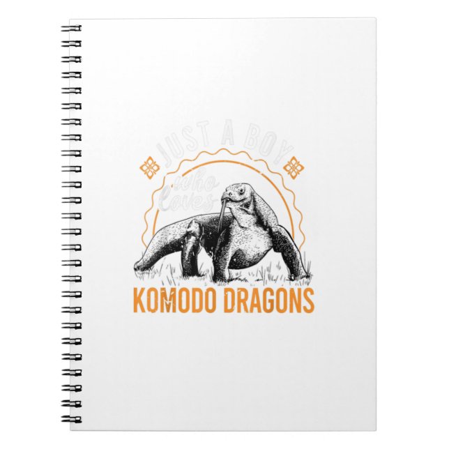 Cuaderno Solo un chico que ama el dragón Komodo (Frente)
