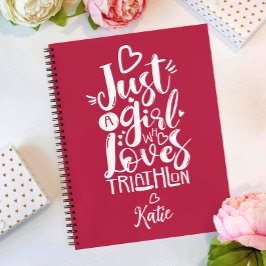 Cuaderno Sólo un guión moderno Inspirador de Triatlón Chica
