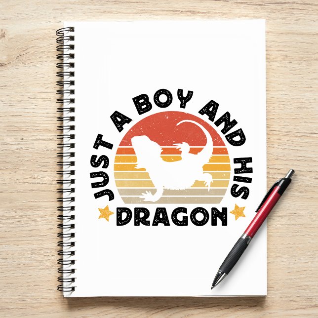 Cuaderno Solo Un Niño Y Su Dragón Reptil Amante Cita (Just A Boy And His Dragon Notebook)