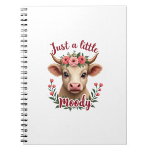 Cuaderno Solo un poco malhumorado vintage flor de vaca de l