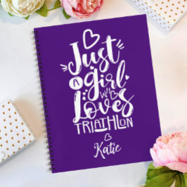 Cuaderno Sólo un triatlón Chica amor divertido morado blanc