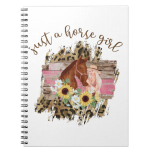 Cuaderno Sólo una chica de caballo hermoso diseño floral fe