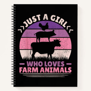Cuaderno Sólo una Chica que ama a los animales de granja am
