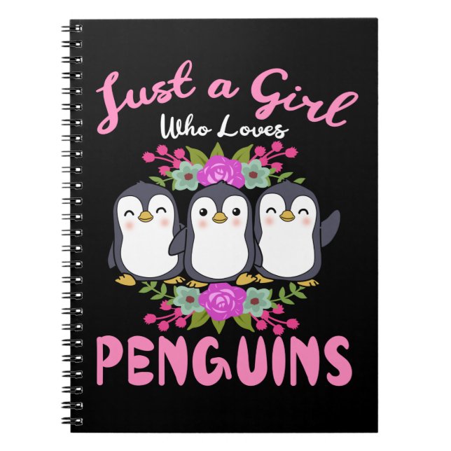 Cuaderno Sólo una Chica que ama a los pingüinos regalan pin (Frente)