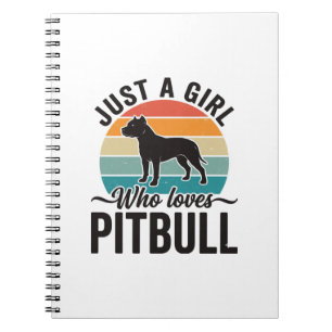 Cuaderno Sólo una chica que ama el diseño vintage de pitbul