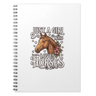 Cuaderno Solo Una Chica Que Ama Los Caballos Diseño Vintage