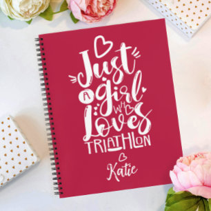 Cuaderno Solo una chica Triatlón Letra Inspiradora Moderna