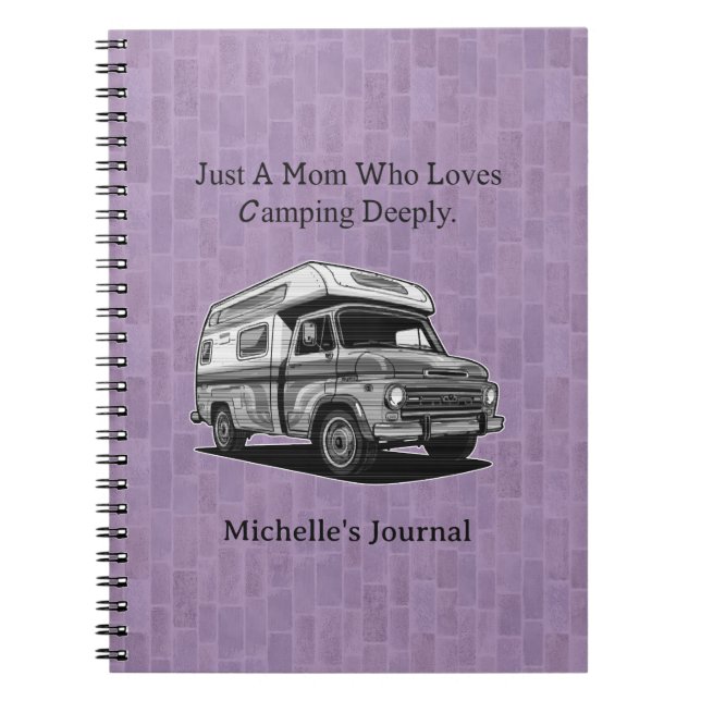 Cuaderno Solo una mamá que ama profundamente el camping Vid (Frente)