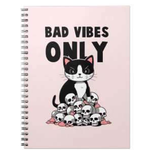 Cuaderno Sólo vibraciones malas: gatos y cráneos