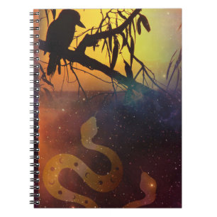 Cuaderno Solsticio Kookaburra Silhouette Snake Celestial