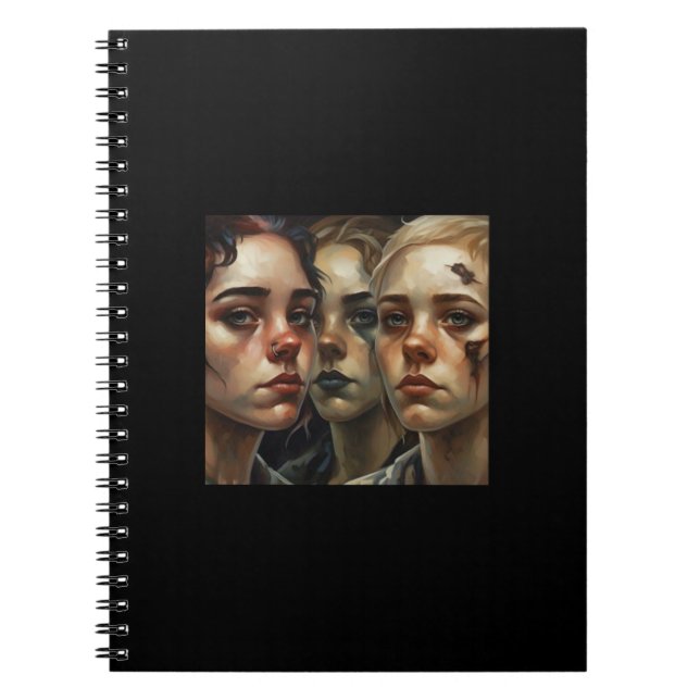 Cuaderno Somber Faces – AI Art Notebook (Frente)