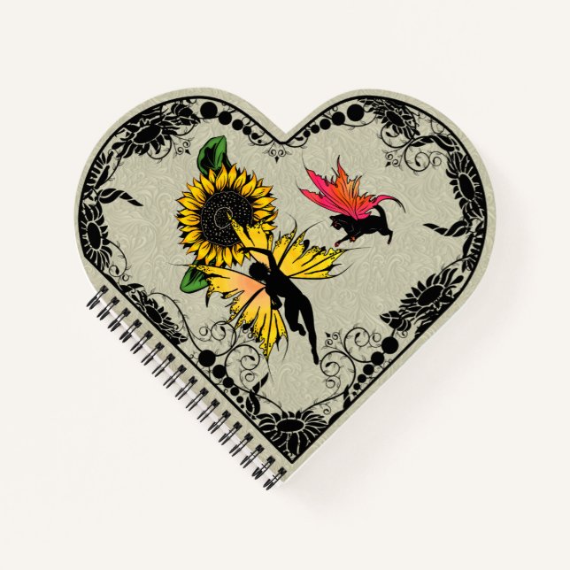 Cuaderno Sombra de girasol Hada y Gato Cósmico (Anverso)