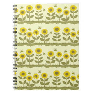 Cuaderno Sombras, abejas, adorable patrón sin costuras.