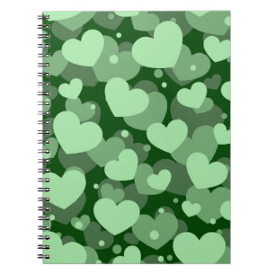 CUADERNO SOMBRAS DE COLOR DE AGUA VERDE AMOR A LOS CORAZONE