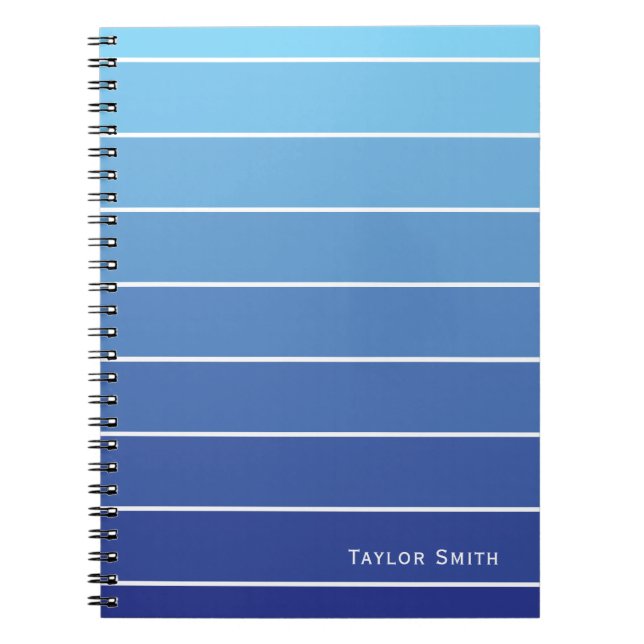 Cuaderno Sombras de franjas azules Paint Chip (Frente)