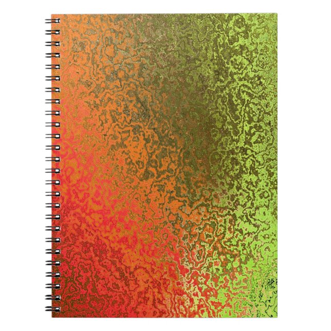 Cuaderno Sombras de Naranja y de Binder de Espiral Verde (Frente)