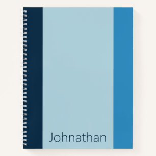 Cuaderno Sombras de rayas azules de vuelta al cole Nombre