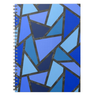 Cuaderno Sombras de vidrio manchado azul