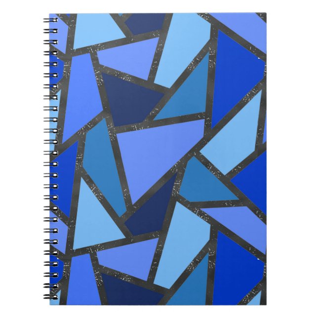 Cuaderno Sombras de vidrio manchado azul (Frente)